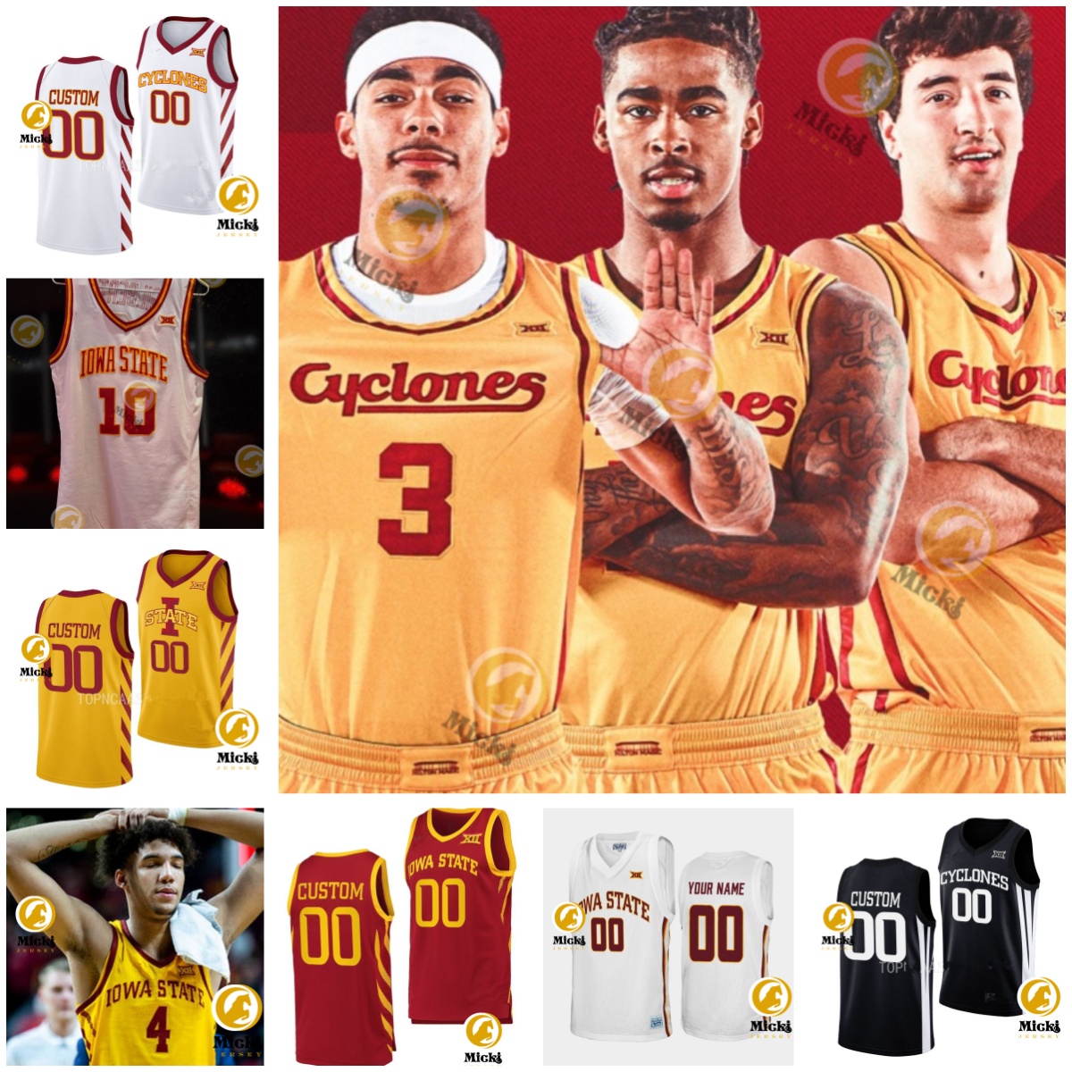 Tyrese Haliburton Iowa State Cyclones Basketball Jersey Georges Niang Melvin Ejim Monte Morris DeAndre Kane Royce White Marcus Fizer Custom Iowa State Jerseys