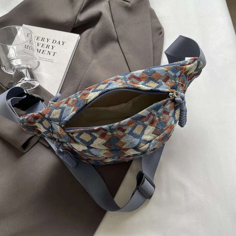 Bohemia Corduroy Belt Bags for Women Fashion Fanny Pack Female Banana Waist Hip Purse Shoulder Crossbody Chest Bag Pocket swissmilitary