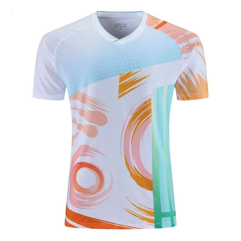 Ddmyoutdoor China Domestic New Tennis Shirts Men Sports Badminton Table V Neck Game Short Sleeve D Print Exercise Causal Top Gym Tranning Running Tee
