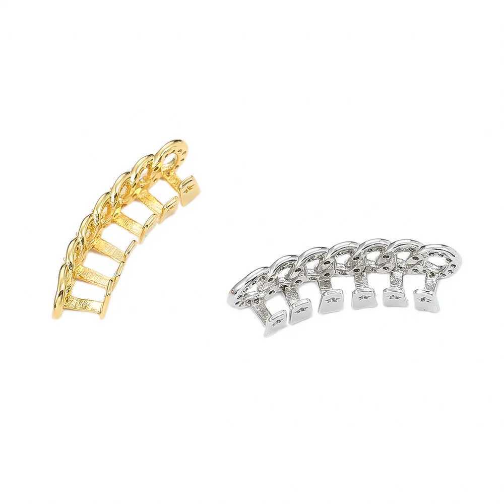 1PC CZ Teeth Grillz Caps Cubic Zirconia Iced Out Micro Pave Top Bottom Charm Grills For Men Women Rapper Jewelry GiftXJ250114