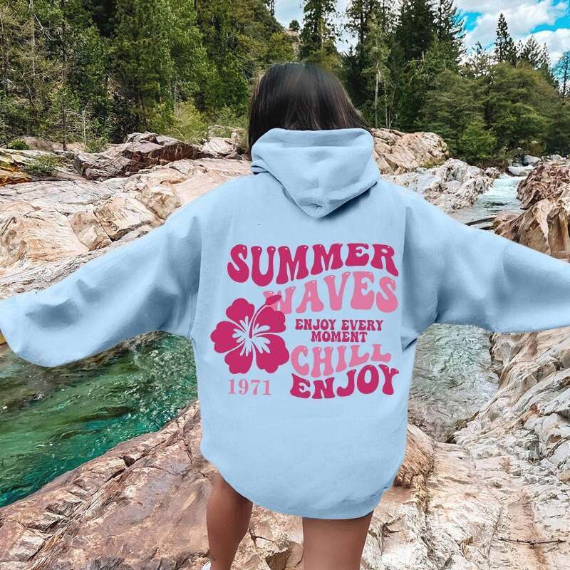 S-5XL new letter printed off shoulder hooded classic pocket casual fashion pullover sweatshirt