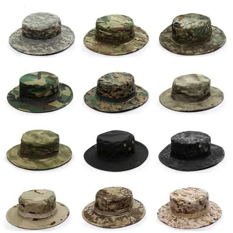 Airsoft Tactical Sniper Camouflage Boonie Hats Nepase Fishing Hat Mens Sunscreen Sombrero Hunting CamXJ250116