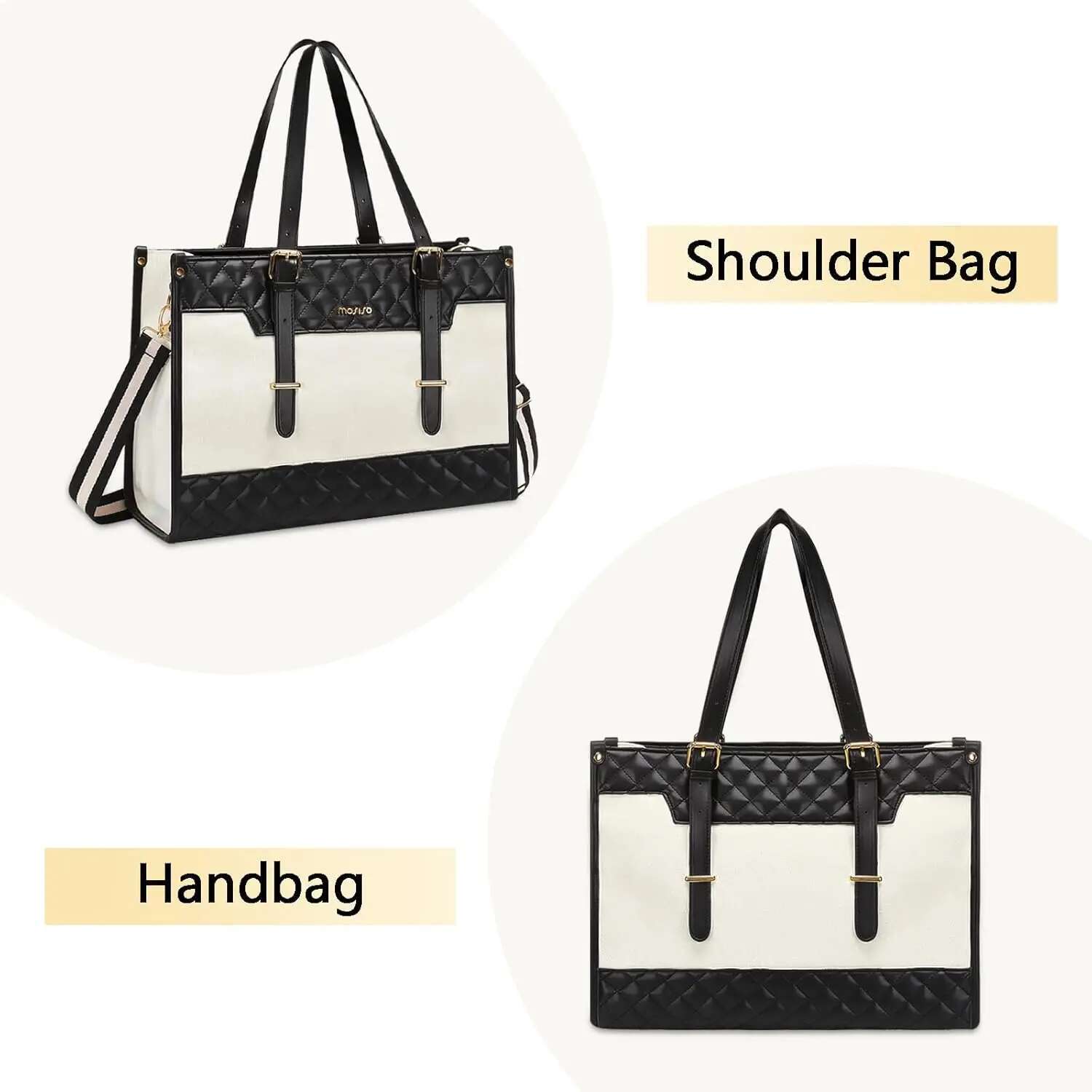 Laptop 15 15.6 inch Canvas Tote Bag Casual Travel Women's Handbag Large Capacity Computer Messenger Shoulder Bags