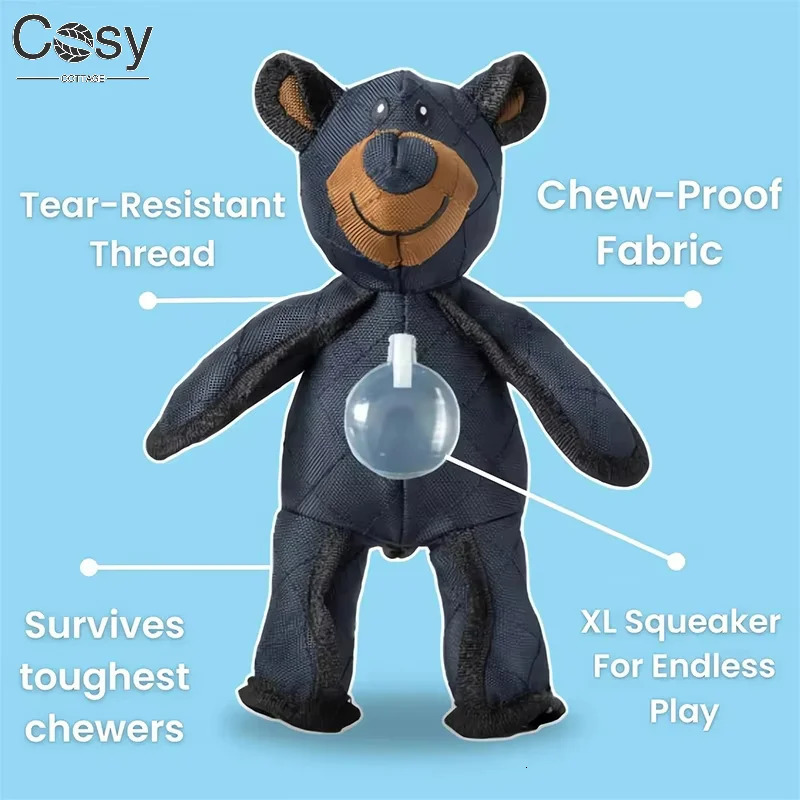 Unbreakable Bear Toys for Dog Teddy Extreme Pet Chewer Indestructible Plush Squeaking Toy Tough Heavyduty 250115