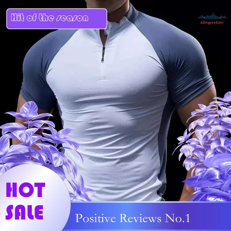 Ddmyoutdoor China Domestic Men Fiess Trainer Training T Shirts Workout Gym Compression Sweatshirt Running Football Jersey Man High Collar Sportswear T