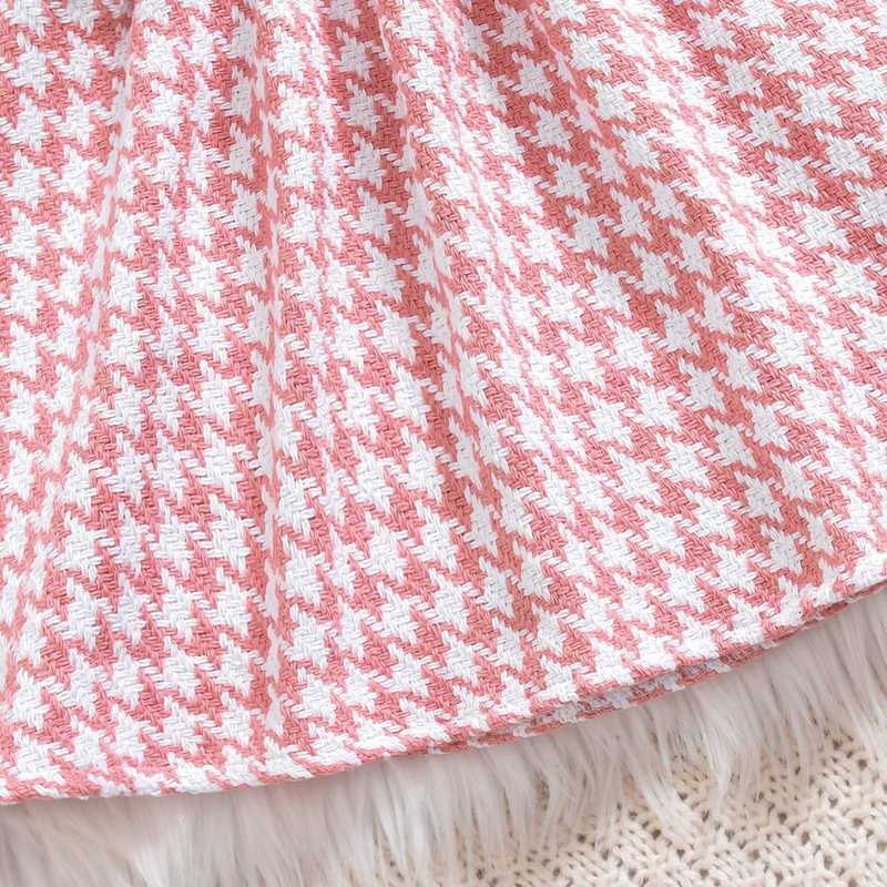 Girl's Dresses Autumn and Winter New Small Fragrant Girl's Set Infant and Toddler Dress Inner Matching with Coat Two Trendy Styles