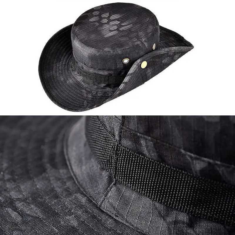 Camouflage Hat Outdoor Casual Bucket Hat Tactical Boonie Hunting Training summer Hiking Fishing ClimbingXJ250116