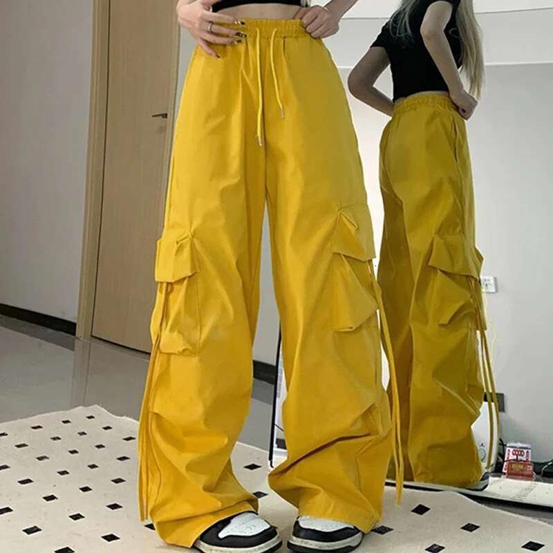 Y2k Cargo Pants Women Streetwear Oversized Wide Leg Sweatpants Haruku Big Pockets Joggers Bf High Waist Baggy Sports Trousers