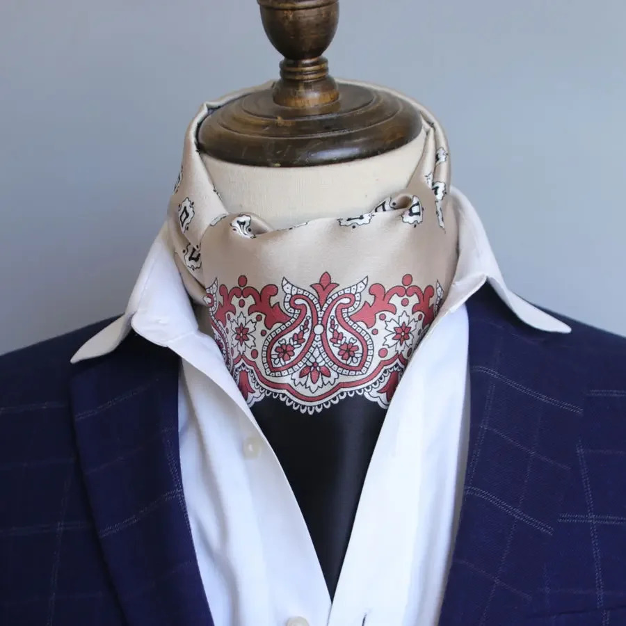 Mens Striped Autumn and Winter Thin Simulated Silk Mens Double Layer Long Silk Scarf Shirt Scarf Printed Small Plaid Scarf 250117