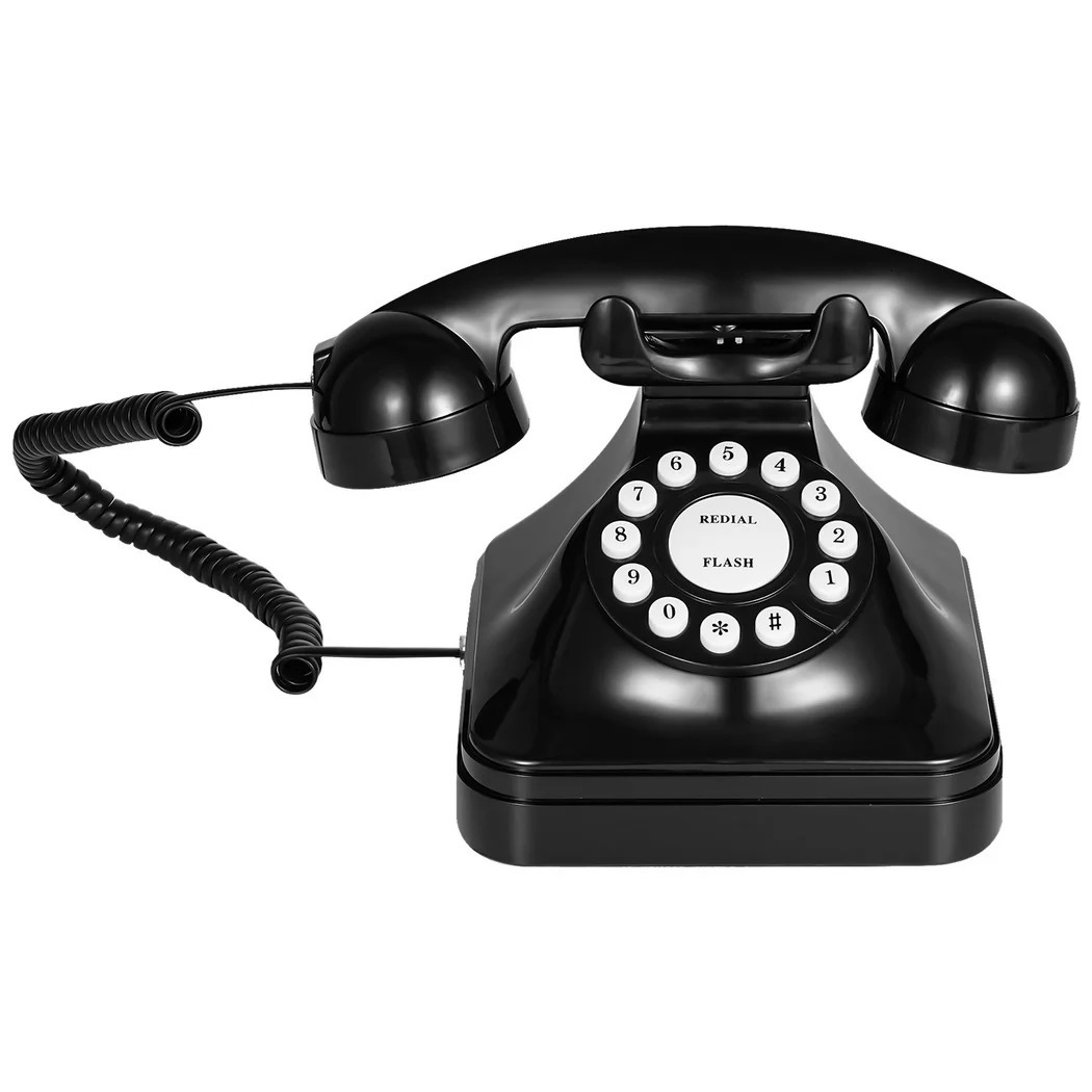 Corded Landline Telephone Crystal Clear Sound Vintage Phone Redial Function PushButton Old Desk 250108