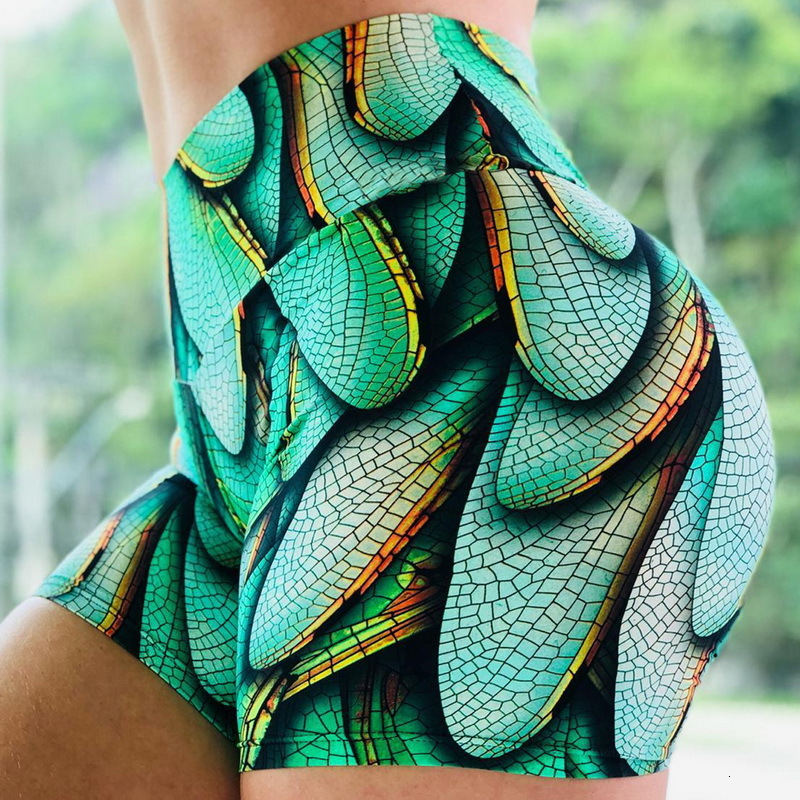 ddmyoutdoor Women's Sports High Waist Wave point Shorts Sports Fitness Weaving Snake Printed Yoga Shorts Yoga Breathable Athletic Leggings