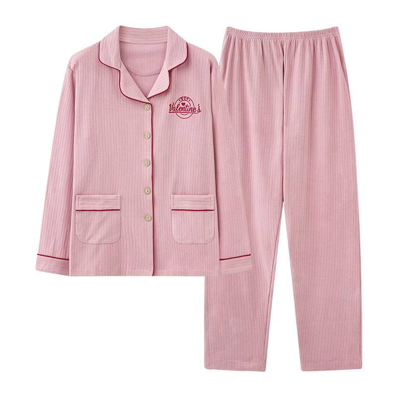 B666-Spring and autumn long-sleeved women's cardigan autumn and winter cotton confinement clothes plus size home clothes suit summer