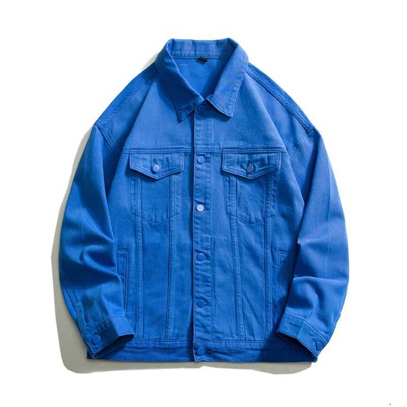 2024 Autumn Mens Oversize White Denim Jacket Fashion Streetwear Cotton Casual Loose High Quality Jean Coats Blue Green Black W250118