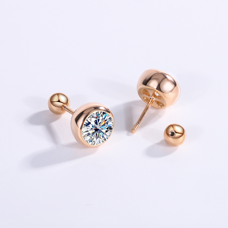 bubble lucky clover stud earrings designer for women sterg sier pass dia tester vvs moissanite earring plated PT950 gold jewelry valentines day gift