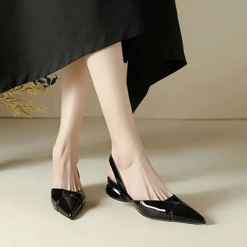 Pointed Toe Elegant Low Heels Party Women Sandals Designer New 2024 Summer Brand Pumps Sgback Casual Dress Shoes