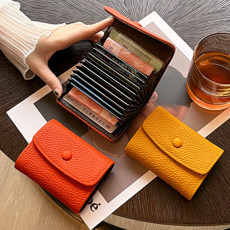 2025 New Simple Thin Bag for Women, Exquisite Leather, Compact Card Position, Light Luxury, Small and Unique, Multi functional Wallet swissmilitary