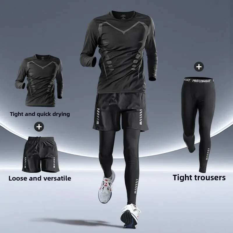 Ddmyoutdoor China Domestic Sports Suits Men S Fiess Night Running Autumn Tight Fitting Quick Drying Cycg Training Clothes Equipment