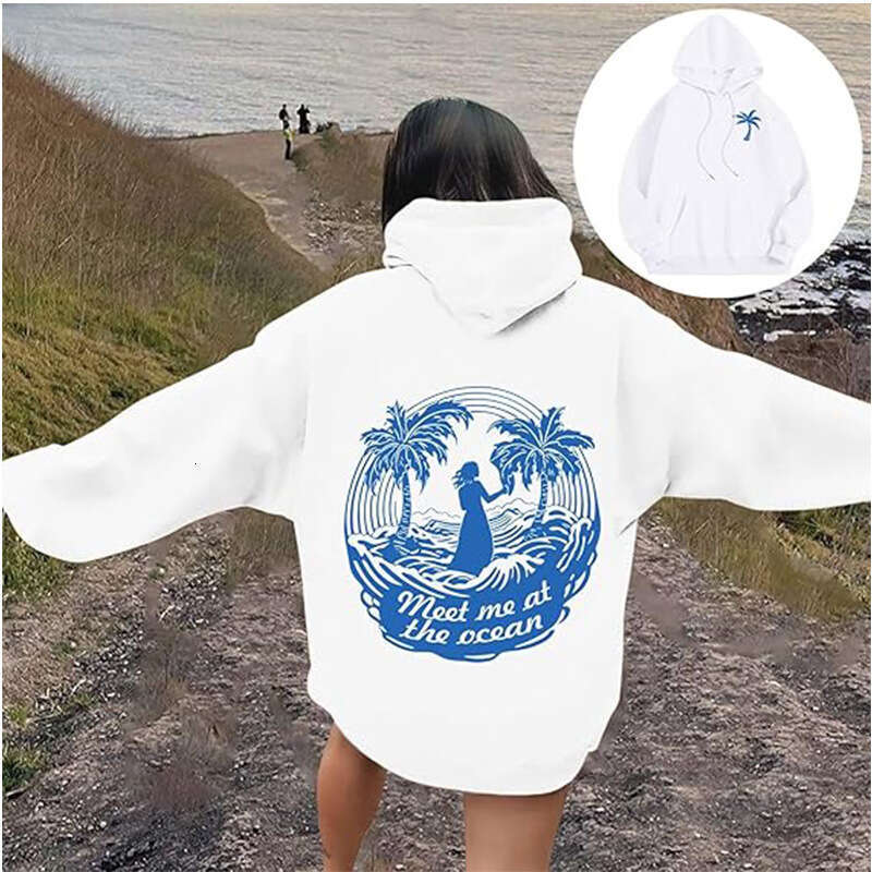 Ladies' Cute College Style Hoodie Dropped Shoulders, Long Sleeve Drawstring Hoodie, Top with Pocket