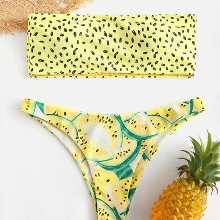 New Sexy Watermelon Printed Bra Split Women's Bikini Swimwear