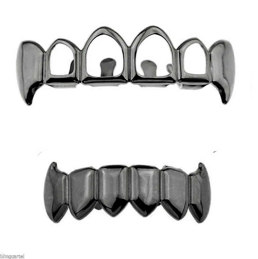 1set 4Color Hip Hop Gold Color Teeth Grillz Gold Plated Dental Grills Rock Tooth Grillz Caps Crystal Teeth Caps HalloweenXJ250114