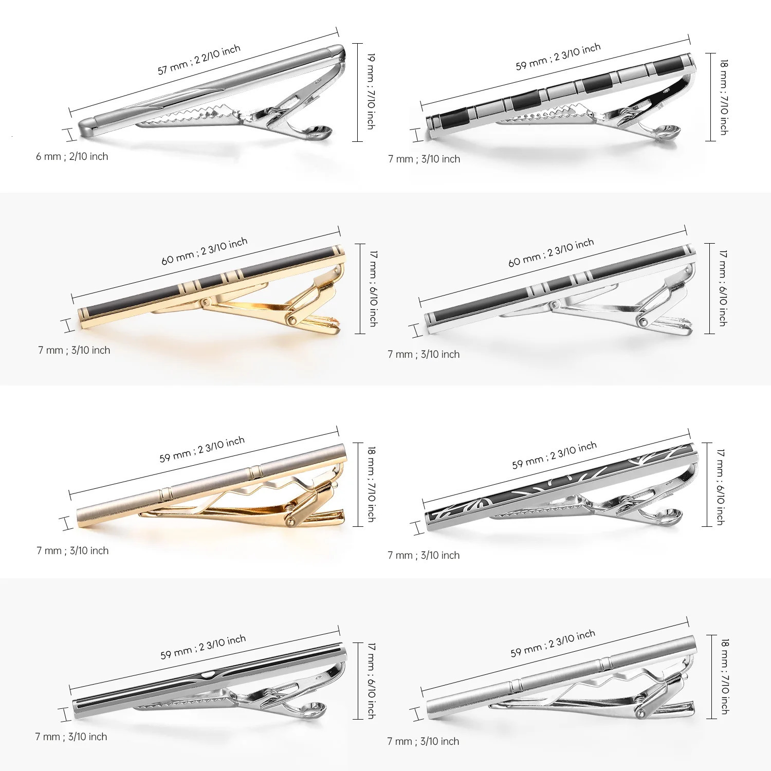 7/8 piece tie clip set with gift box wedding guest gift mens jewelry business mens shirt cufflinks mens gift 250110