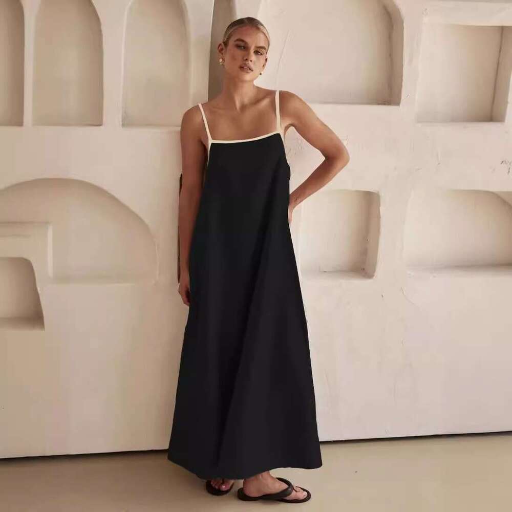 Spring/Summer European and American Women's Hot Selg Dress with Pocket Strap, 2025 New Casual Versatile Fashion Clothing