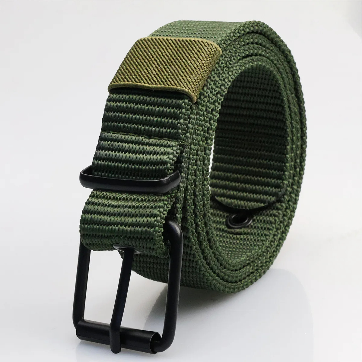 Porous Pin Buckle Canvas Belts Mens Fashion Versatile Belt Student Youth Military Training Extended Denim 250114