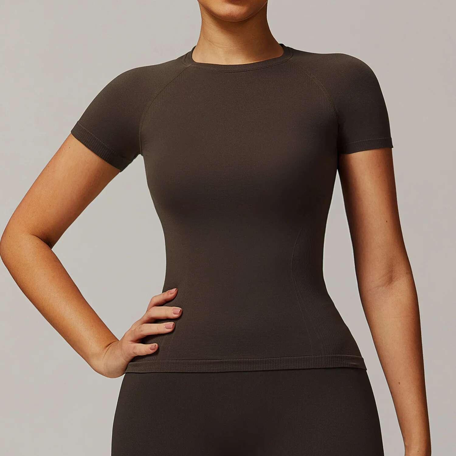 Ddmyoutdoor China Domestic Mermaid Curve Thread Seamless Short Sleeved T Shirt Yoga Casual Quick Dry Fiess Clothes Running Sports Top