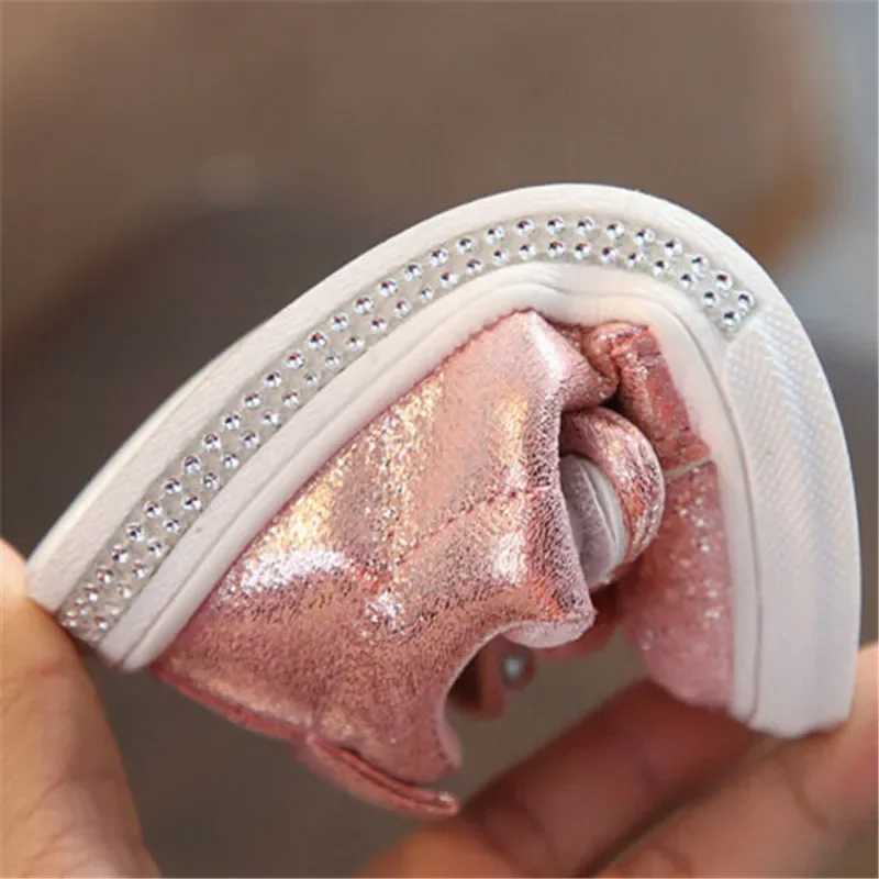 Girls Soft Sole Sports Shoe Sequins Casual Sneakers Cute Bowknot Shinny Shoes For Baby GirlsXJ250118