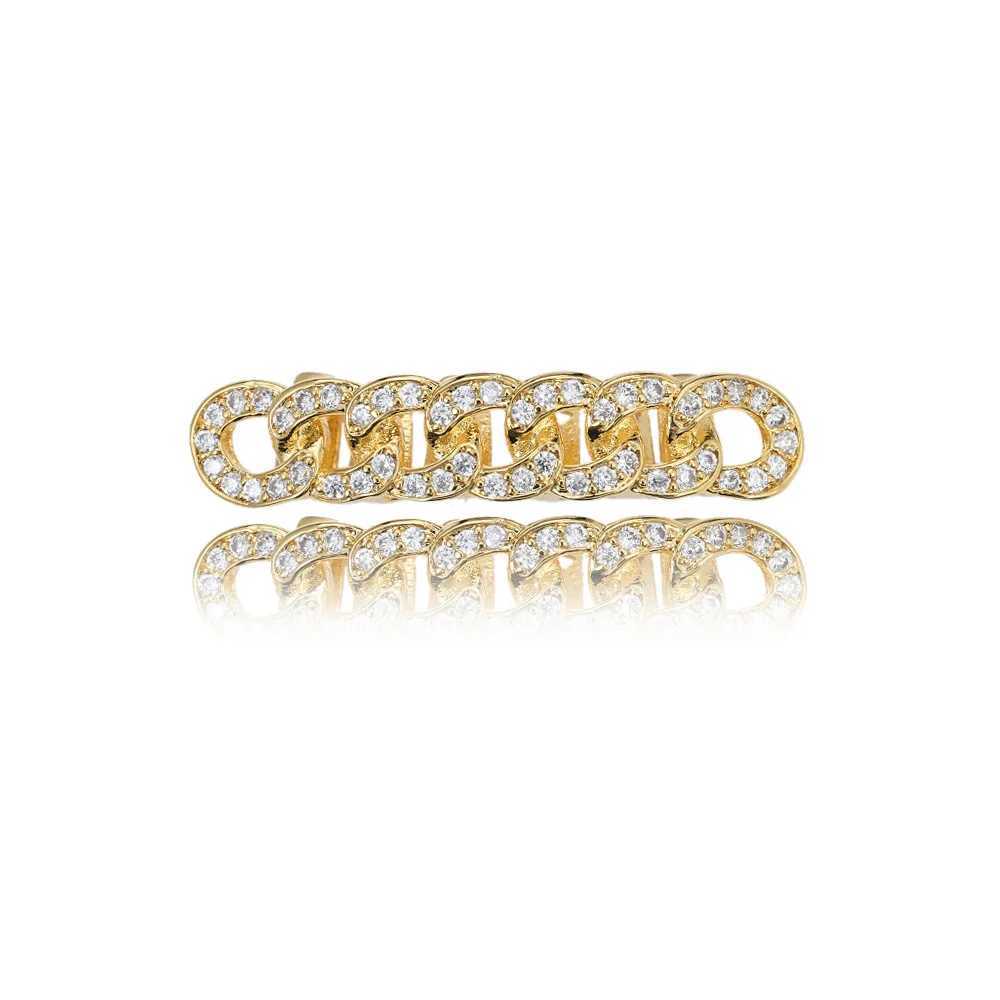 1PC CZ Teeth Grillz Caps Cubic Zirconia Iced Out Micro Pave Top Bottom Charm Grills For Men Women Rapper Jewelry GiftXJ250114