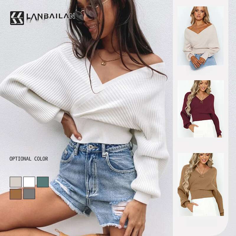 Spring Autumn Fashion Loose Solid Color Knitted Sweater Women's 2025 New Style Unique and Elegant Clothing