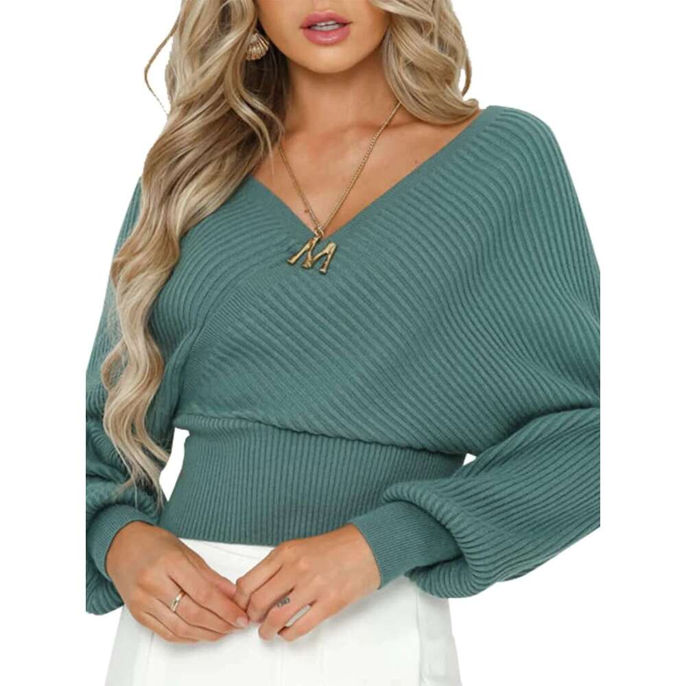 Spring Autumn Fashion Loose Solid Color Knitted Sweater Women's 2025 New Style Unique and Elegant Clothing
