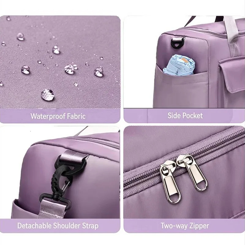 Travel Bag Large Capacity Weekender Carry On Duffle Bags with Shoe Compartment Sports Fitness for Women Shoulder 250114