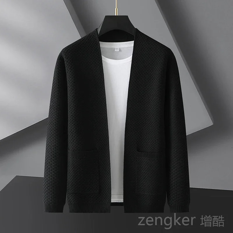 Autumn plus size mens knitted cardigan jumper jacket cape tops 8XL 7XL sweater for men clothing 250113