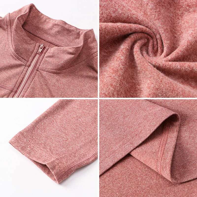 Ddmyoutdoor China Domestic Women Running T Shirs Winter Veet Fiess Yoga Thermal Stand Collar Shirts Sweater Workout Training Sport Gym Top
