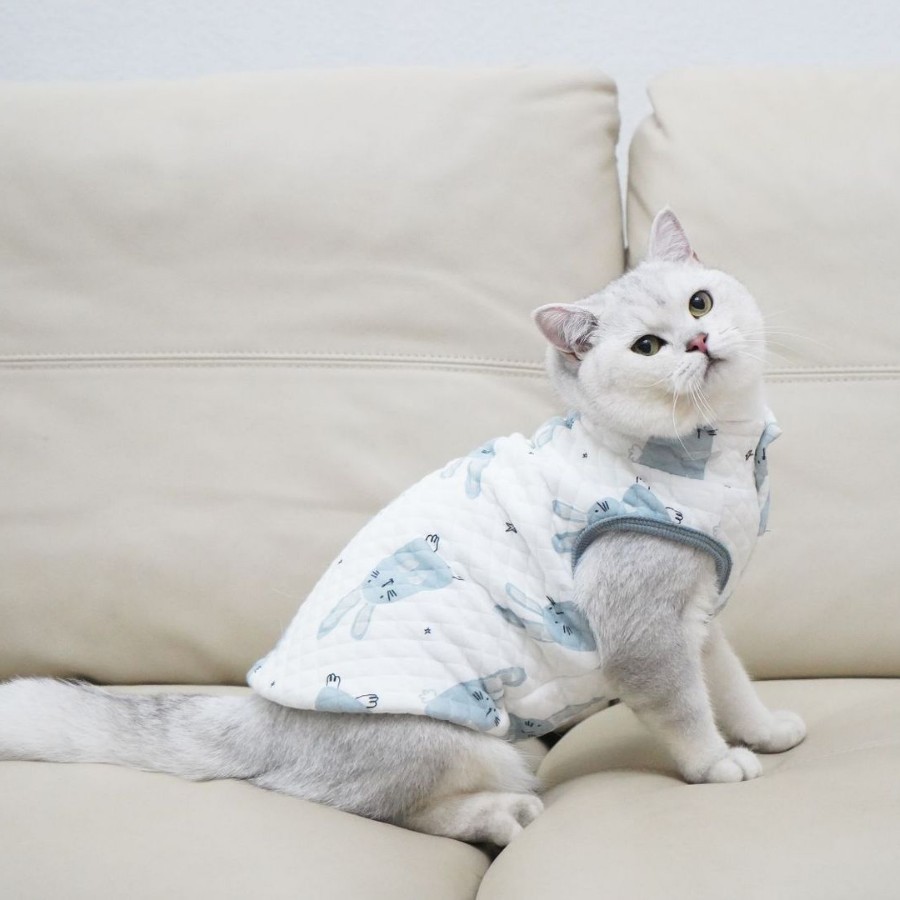 Pets it cat cat clothes fall and winter pet home wear vest Devon silver gradient cat clothes undershirt clip cotton thickening