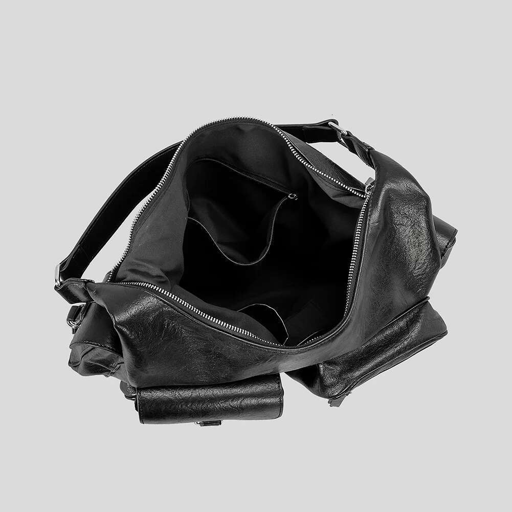 Women Cool Style Tote Purse Large Capacity PU Vintage Underarm Single Shoulder Bag Multi-Pockets For Shopping Commuting