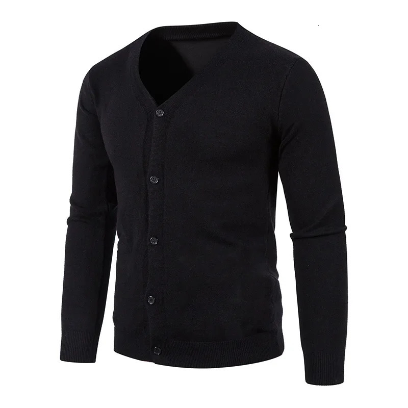 Autumn Mens Knitted Cardigan Thin V-neck Elastic Slim Fit Button Up Sweater Solid Color Casual Versatile Coat 5XL-M 250113