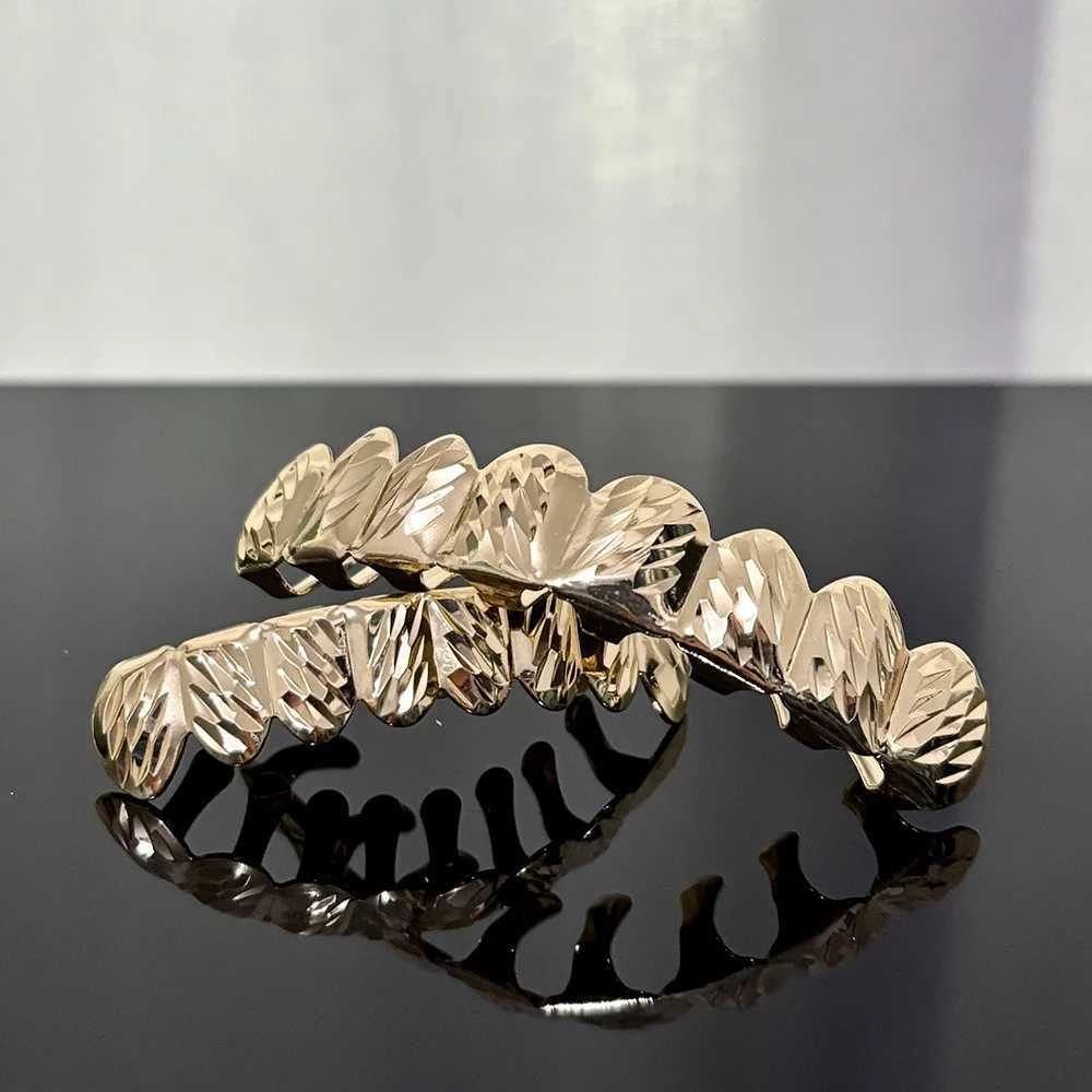 YOUNGX Hip Hop 8/8 Top Bottom Glossy Mouth Tooth Caps For Women Men Jewelry Punk Pattern Teeth Grillz Braces Dental GrillsXJ250114