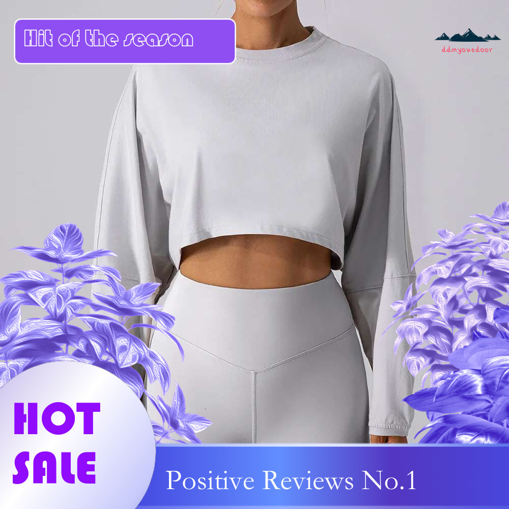 Ddmyoutdoor China Domestic Mermaid Curve Spring INS Superstar Brand Same Style Fiess T Shirt Long Sleeve Shirt Yoga Running Loose Crop Top Women