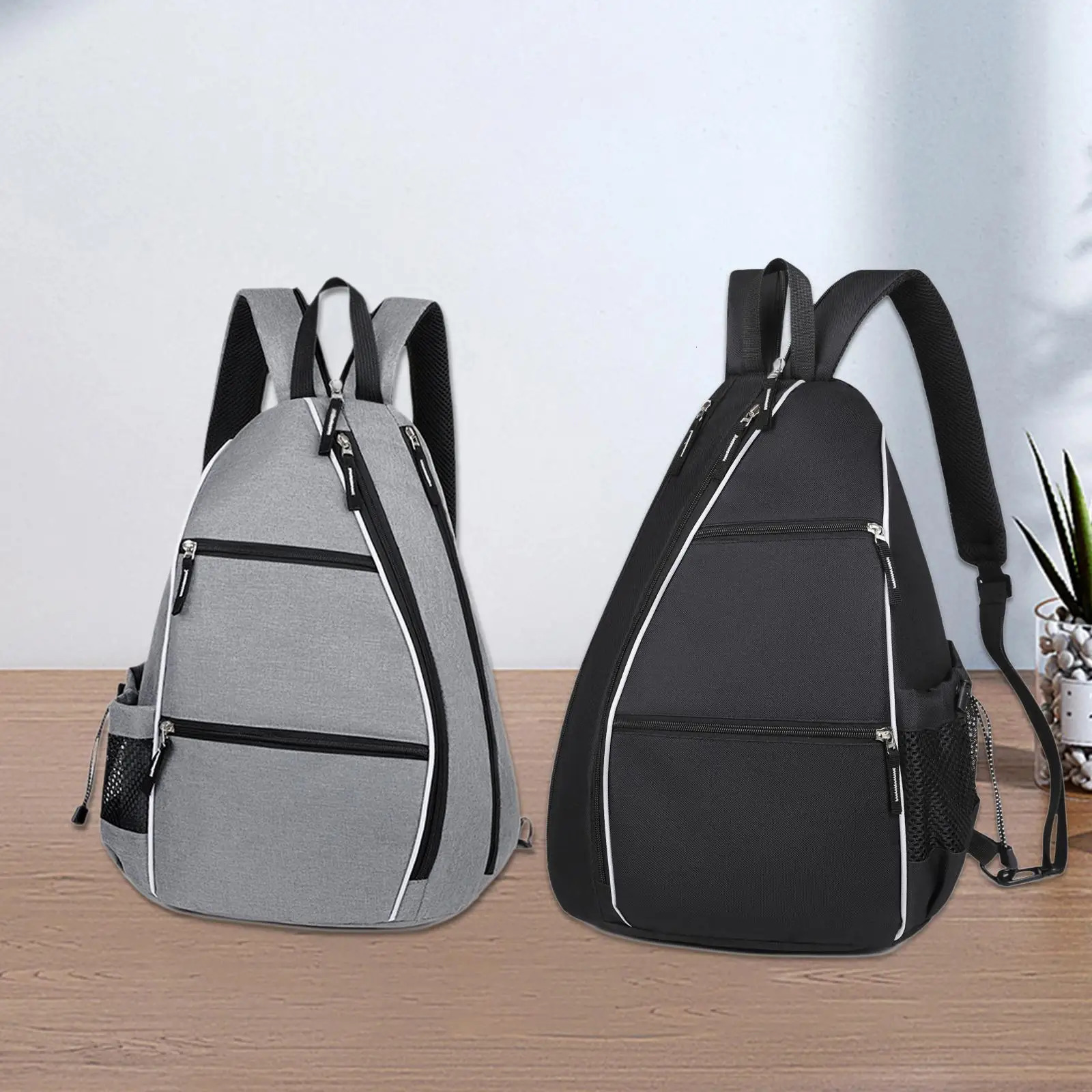 Pickleball Bag Tennis Crossbody Backpack for Women Men Adjustable Strap Gift Zipper Closure Large Badminton Pickleball Backpack 250117