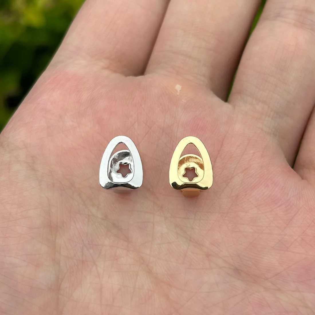 RACHELZ Classic Single Hollow Teeth Grillz Hip Hop 14K Gold Plated Heart Tooth Caps For Women Men Jewelry Dental GrillsXJ250114