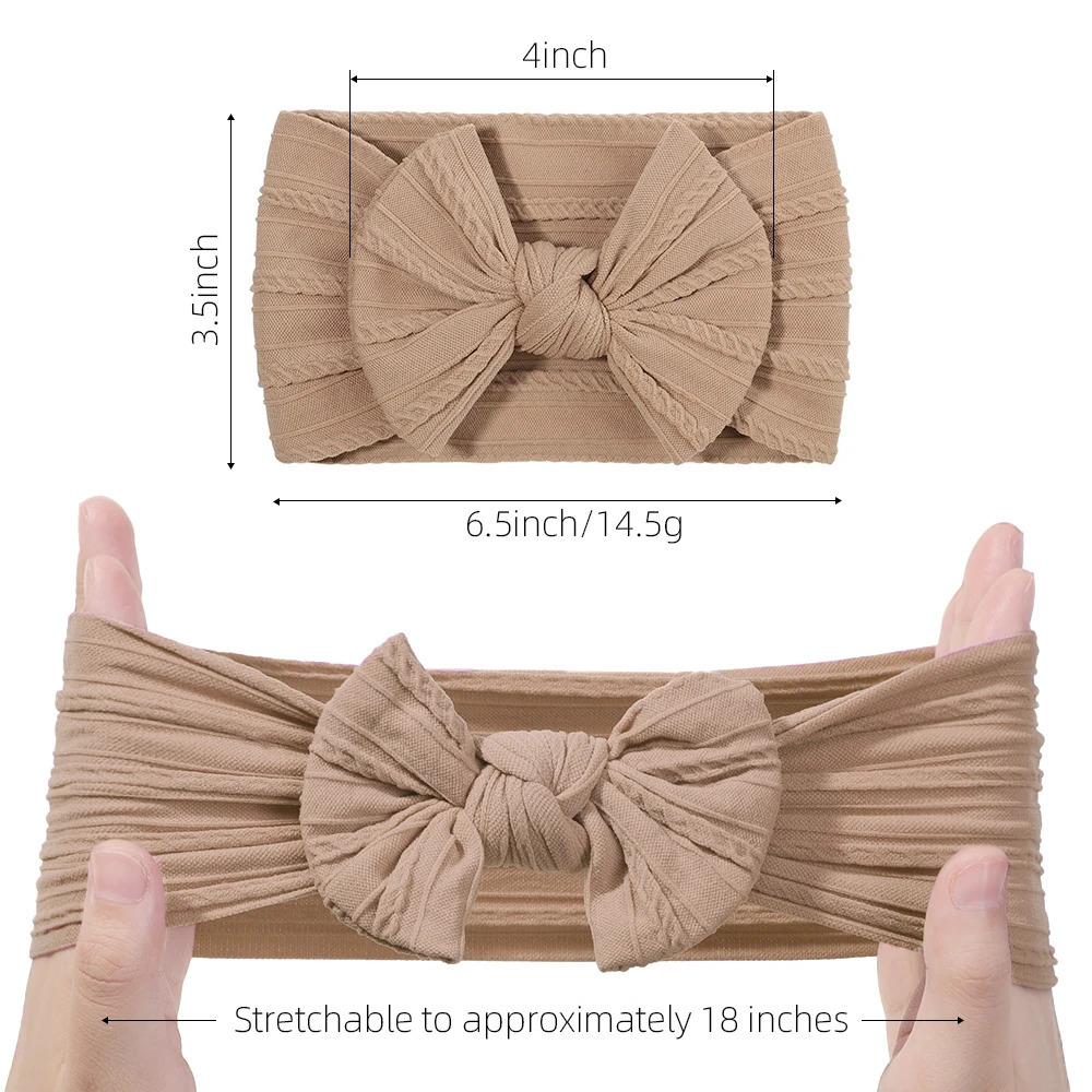 3Pcs Solid Color Baby Headband Bow Children Hair Band Elastic Nylon born Headbands Soft Turban Headwrap Kid Accessories 250117