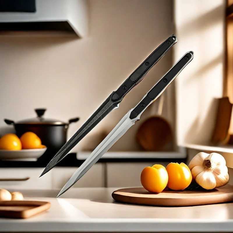 High Quality Kitchen Knife 440C Blade Aluminum Handle Multifunctional Fixed Blade Sharp Meat Cutter Stainless Steel KnifeXJ250117