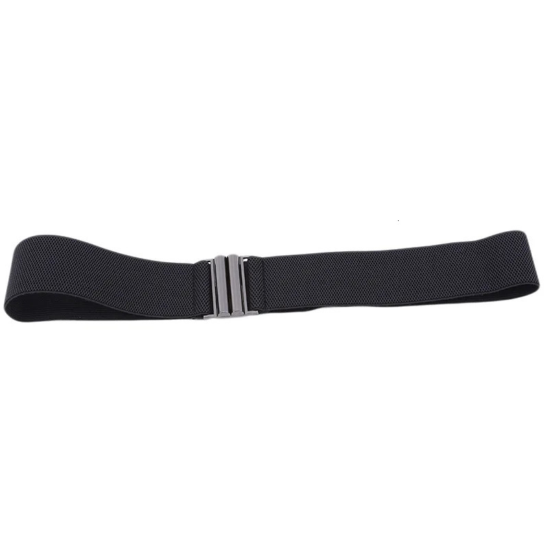 Women Elastic Band Wide Belts Simple Down Coat Waist Belt Female Buckle Black Strap Dress Decoration Accessories 250114