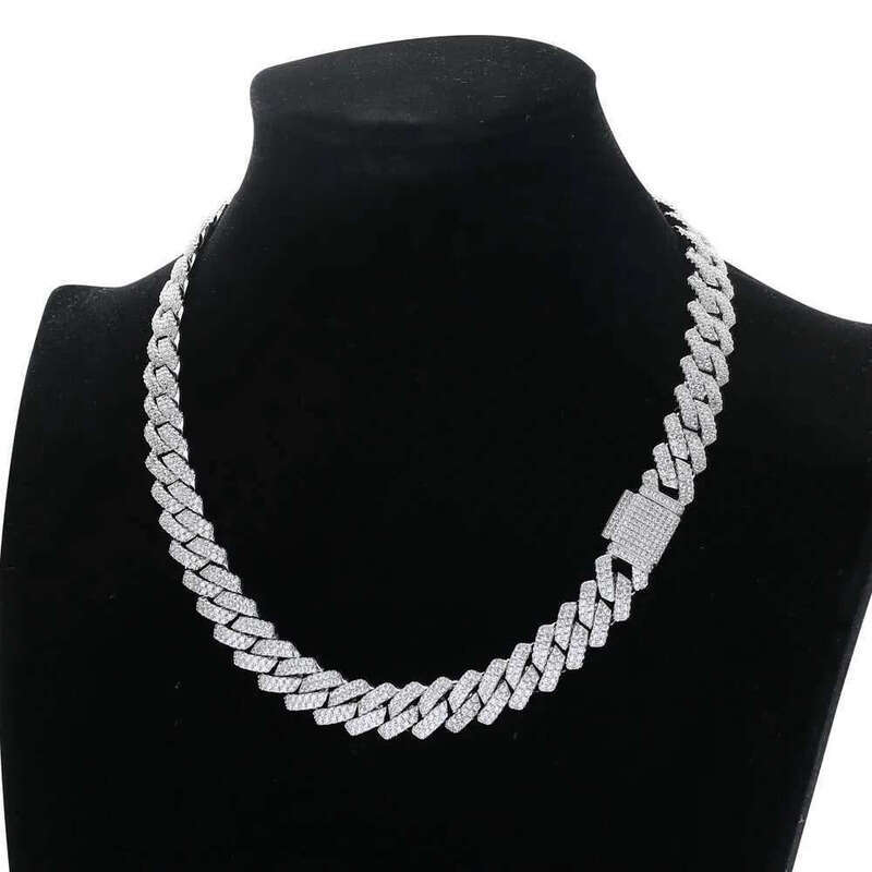 Pendant Necklaces 13mm 16 18 20 22 inches Ice Sparkg Cuban Hip Hop Mini Paving Chain Necklace Mens Jewelry BC004 J240909