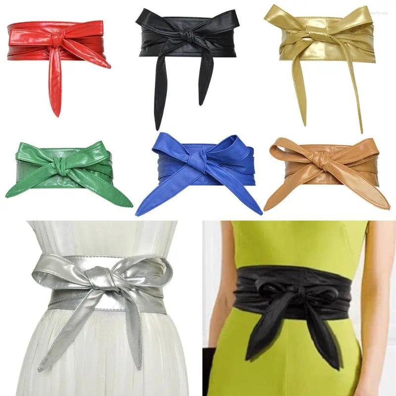 Belts Fashion Bowknot Simple Wrap Corset Waistband Wide Waist Band Ladies Dress Cummerbands Leather Belt
