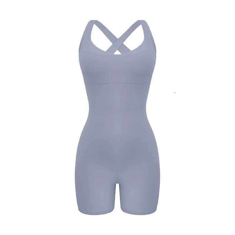 Ddmyoutdoor China Domestic Mermaid Curve Autumn And Winter New Product High Support Cross Hollow Out Beauty Back Shorts Yoga Jumpsuit