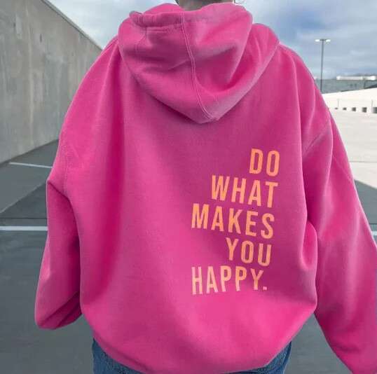 XS ---5XL European size off shoulder sleeves DoWhatMakesYouHappy hoodie women's sweatshirt