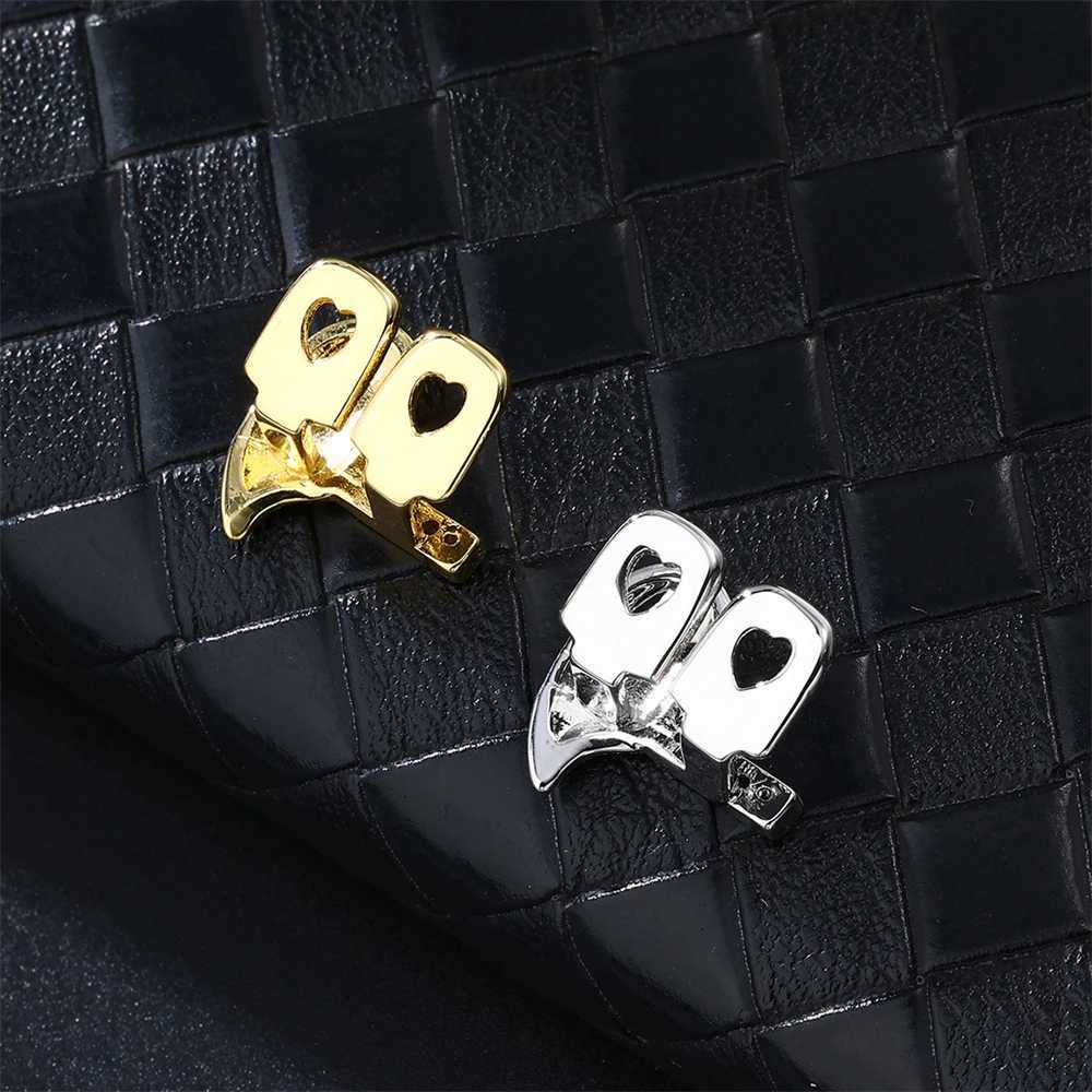 Hip Hop Iced Out Bling Stones Teeth Grillz Cubic Zircon Caps Top Bottom Charm Grills For Men Women JewelryXJ250114